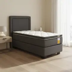 DRIMKIP - Cama Americana Funcional 1.5 Pl + Respaldo + Topper