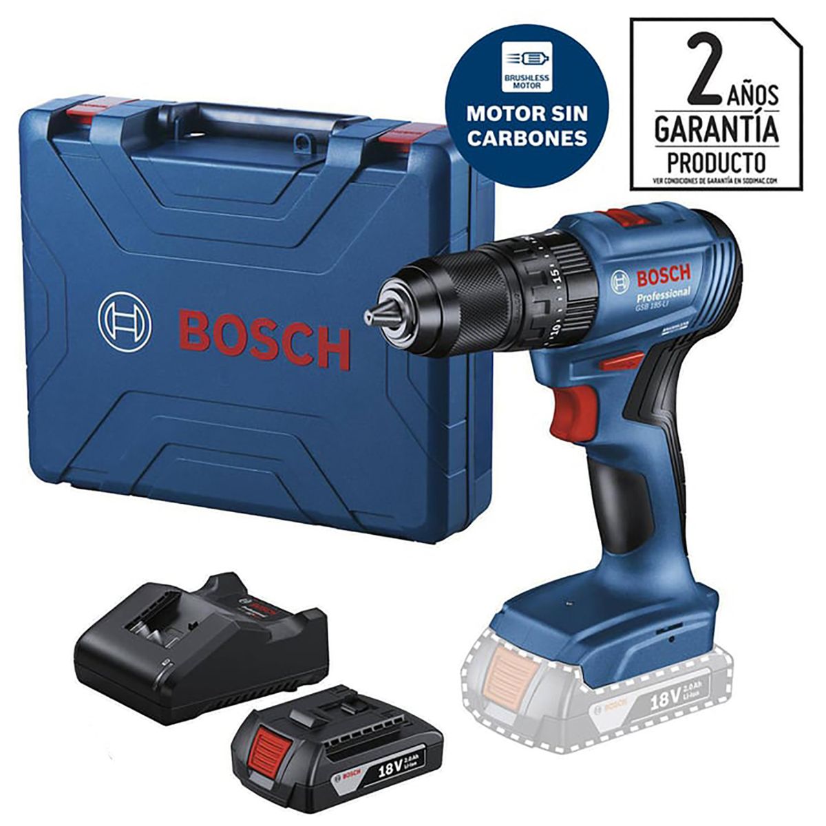 BOSCH - Taladro Percutor 13 mm 18 V 18 V