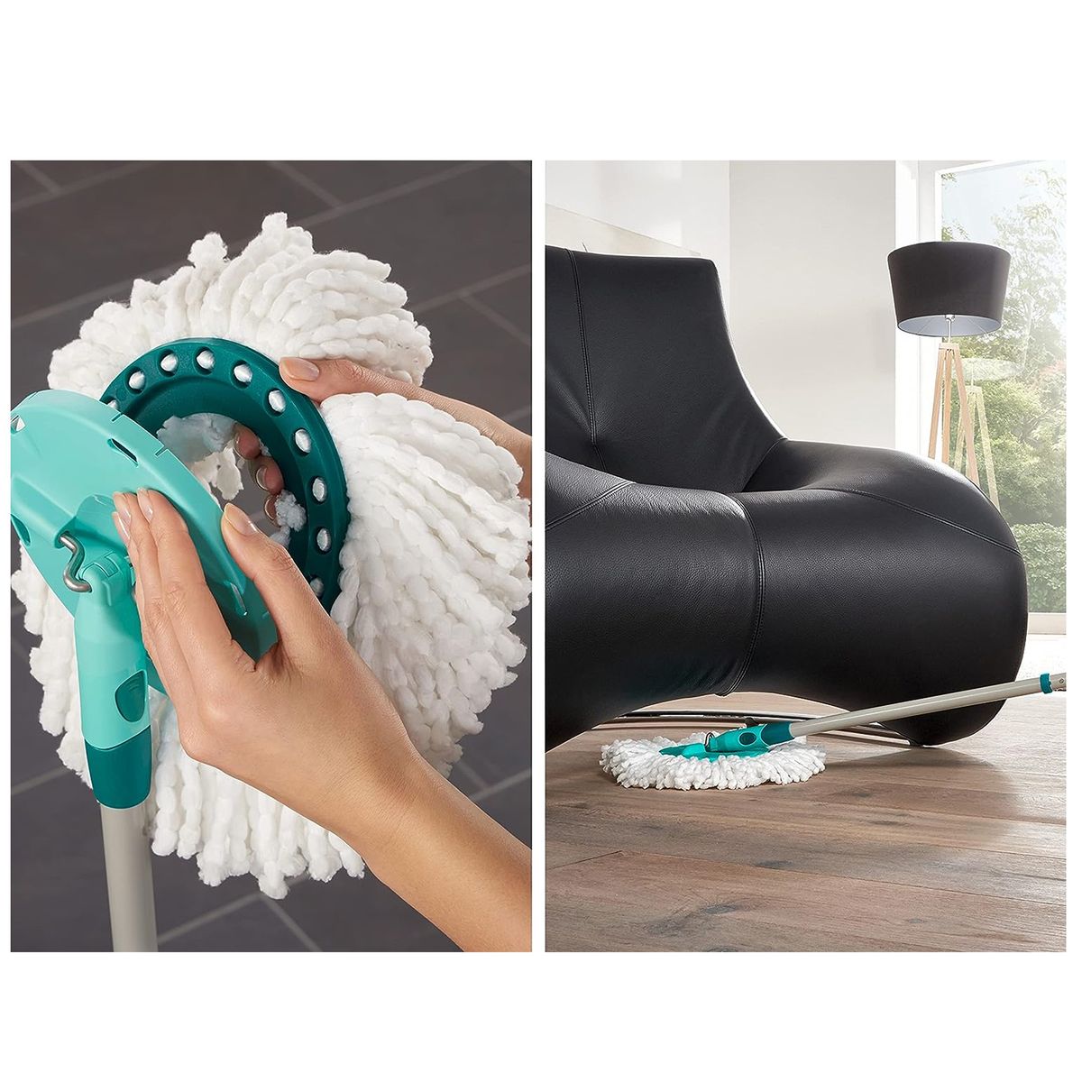 LEIFHEIT - Repuesto Mopa Fregona Leifheit Acople Cuadrado para Limpieza de Pisos