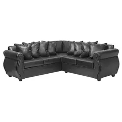 INNOVAMUEBLES - Sofá Seccional 5 cuerpos Violeta 216x86x81 cm Negro