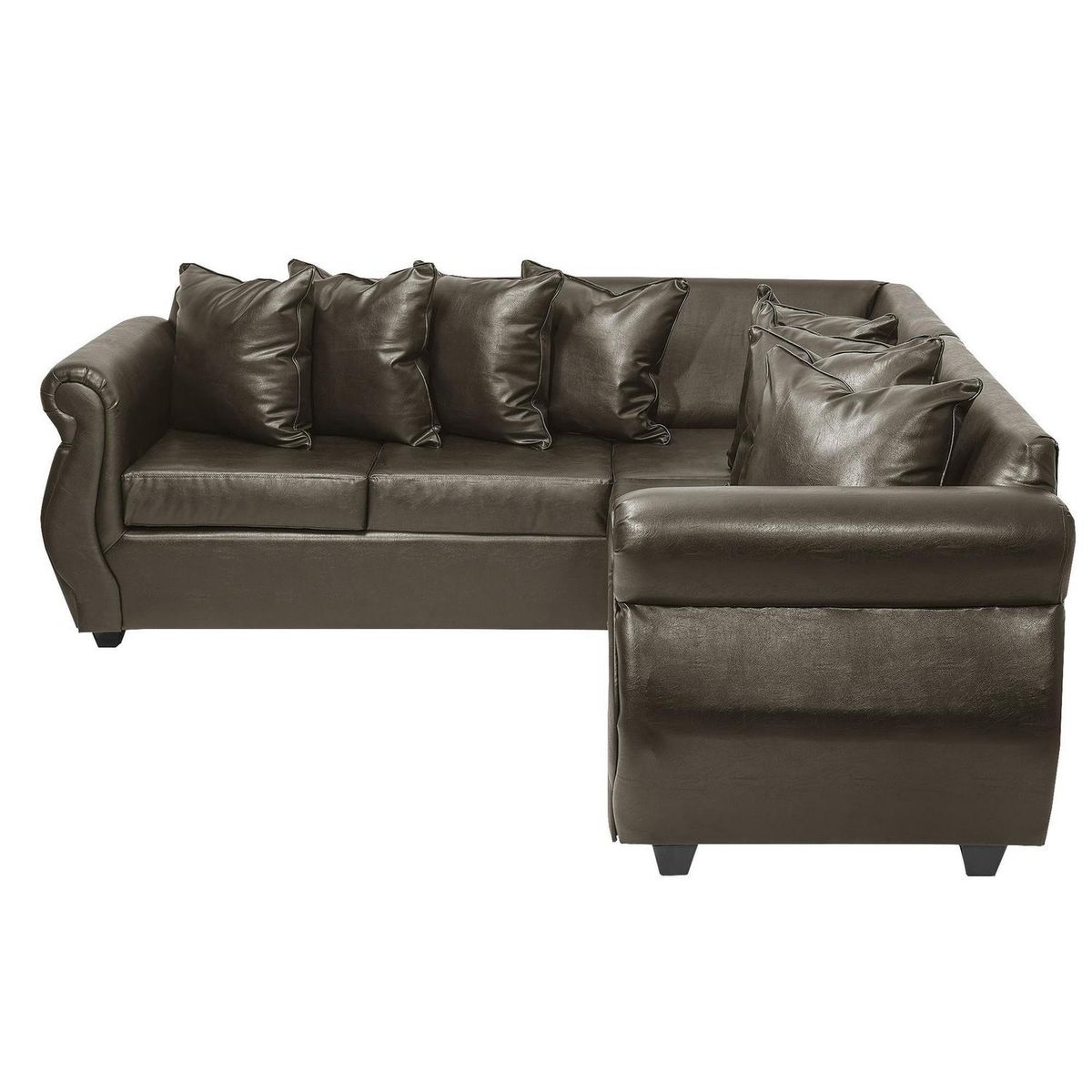 INTERMUEBLES - Sofá Seccional 5 cuerpos Violeta 216x86x81 cm Café