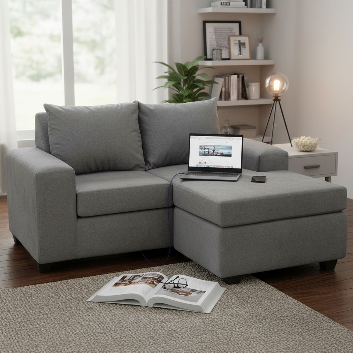 INNOVAMUEBLES - Sofá Modular 3 cuerpos Kahlo 167x86x80 cm Gris