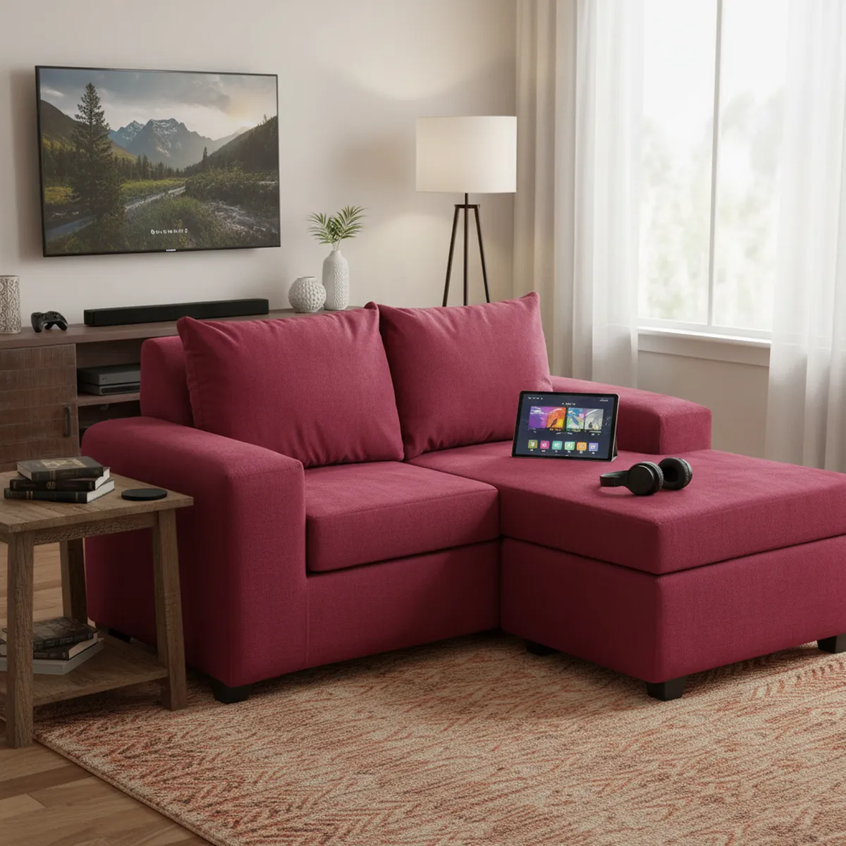 INTERMUEBLES - Sofá Modular 3 cuerpos Kahlo 167x86x80 cm Rojo