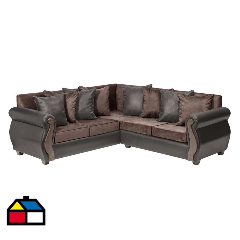INTERMUEBLES - Sofá Seccional 5 cuerpos New Bugambilia 216x86x81 cm Chocolate