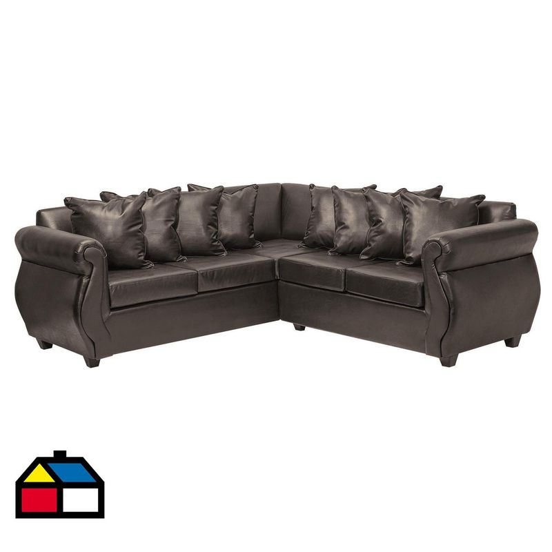 INNOVAMUEBLES - Sofá Seccional 5 cuerpos Violeta 216x86x81 cm Café Envejecido
