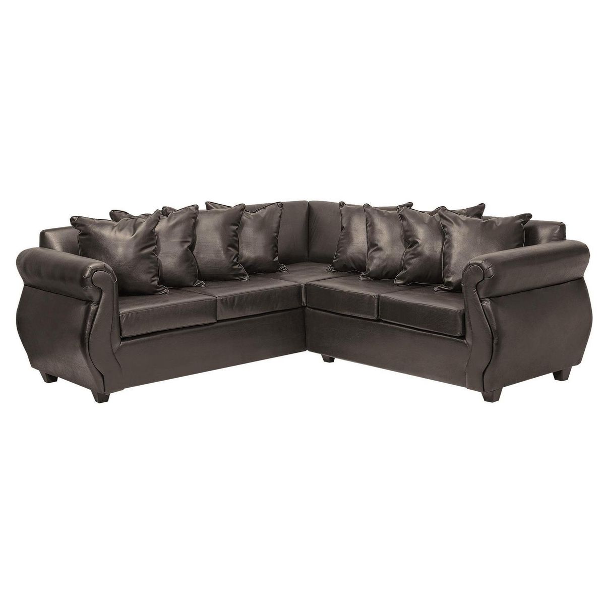 INTERMUEBLES - Sofá Seccional 5 cuerpos Violeta 216x86x81 cm Café