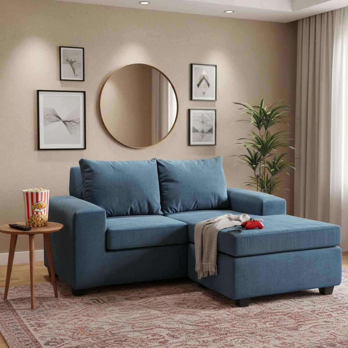INTERMUEBLES - Sofá Modular 3 cuerpos Kahlo 167x86x80 cm Azul