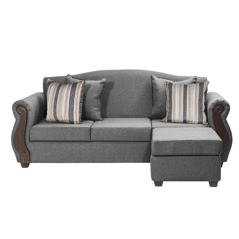 INNOVAMUEBLES - Sofá Modular 4 cuerpos New Bugambilia 210x93x83 cm Gris Claro