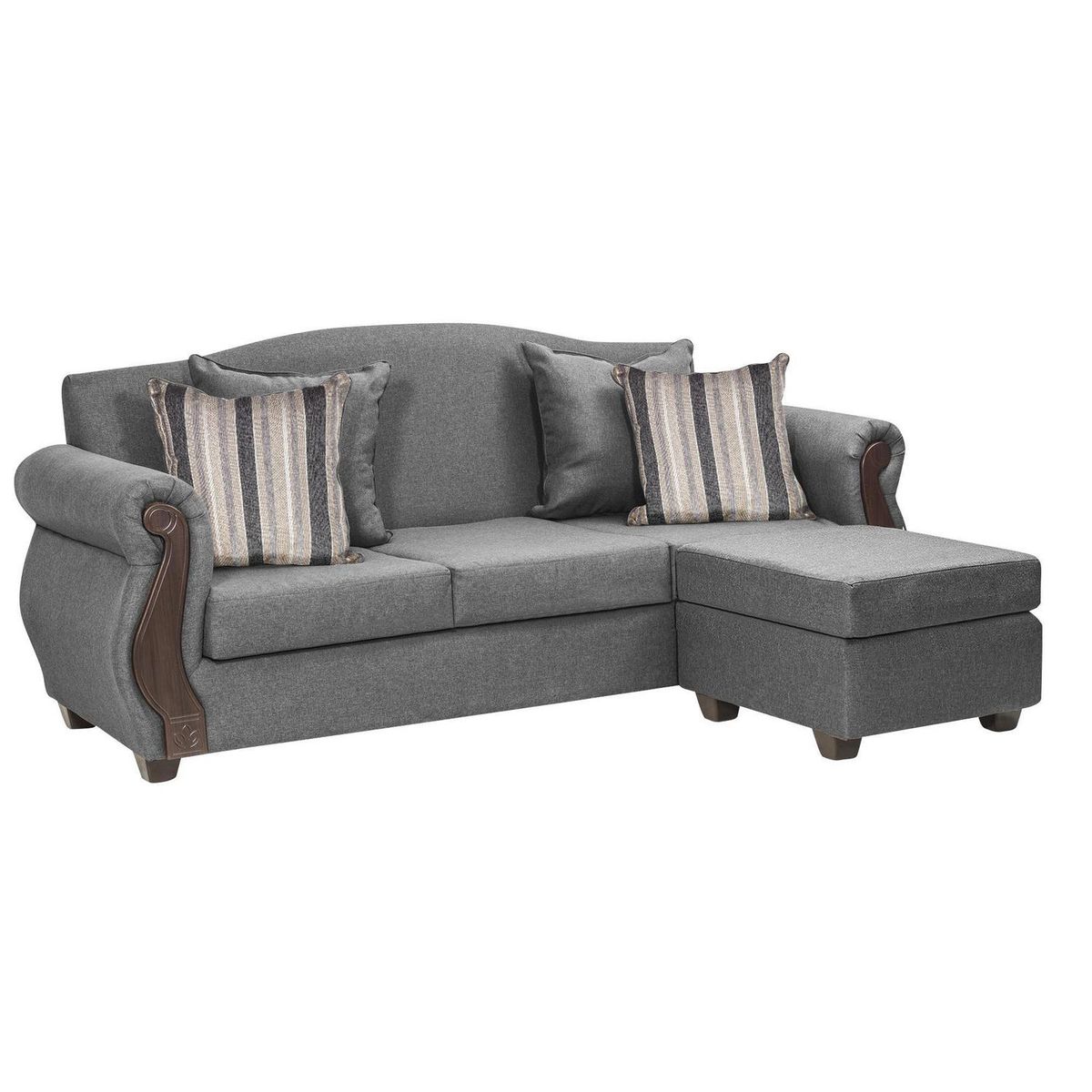 INTERMUEBLES - Sofá Modular 4 cuerpos New Bugambilia 210x93x83 cm Gris Claro