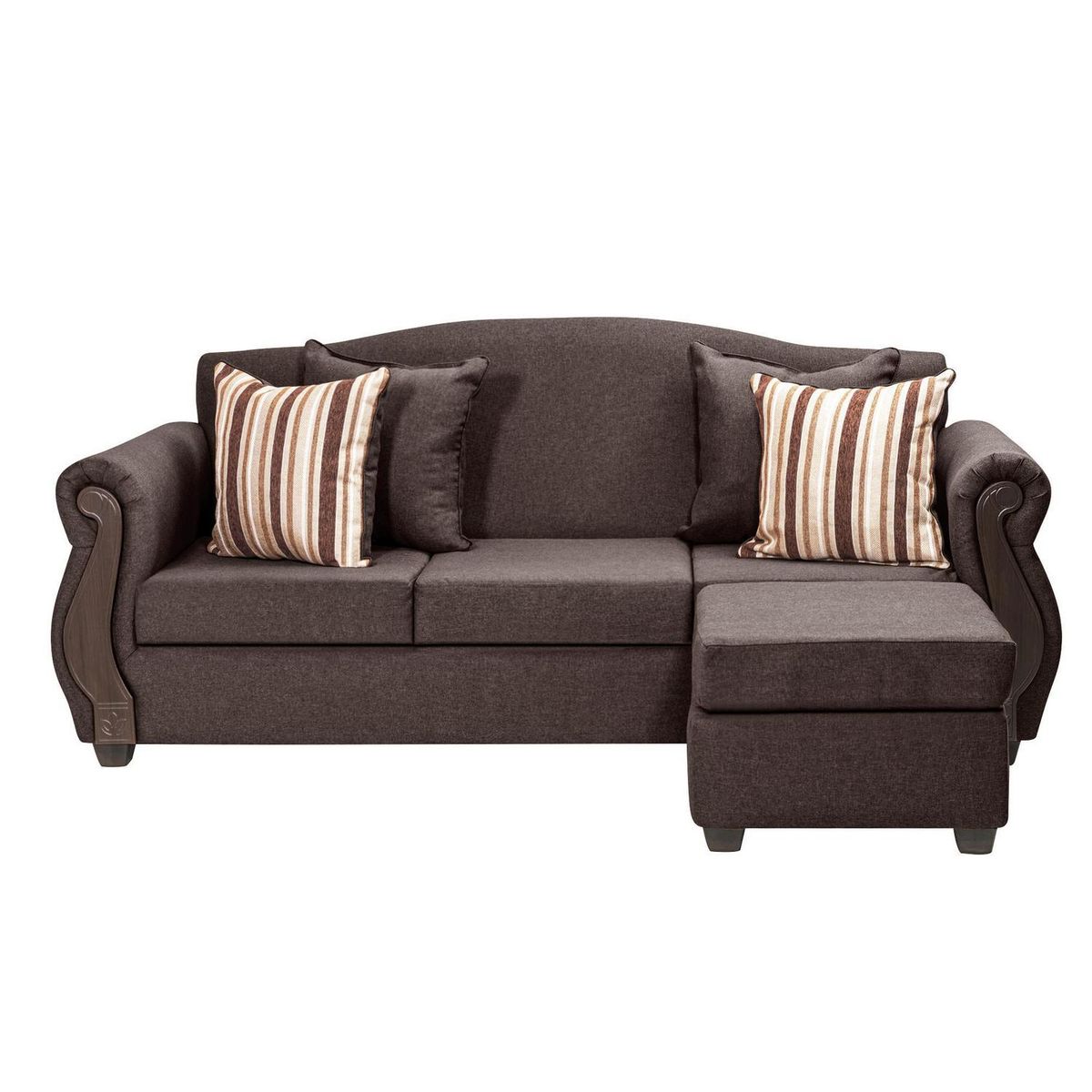 INTERMUEBLES - Sofá Modular 4 cuerpos New Bugambilia 210x93x83 cm Café