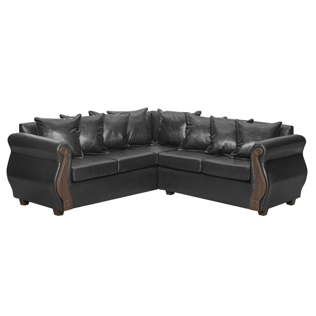 INTERMUEBLES - Sofá Seccional 5 cuerpos New Bugambilia 216x86x81 cm Negro