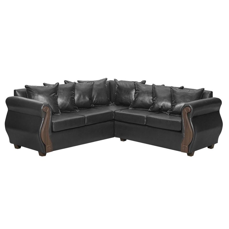 INNOVAMUEBLES - Sofá Seccional 5 cuerpos New Bugambilia 216x86x81 cm Negro