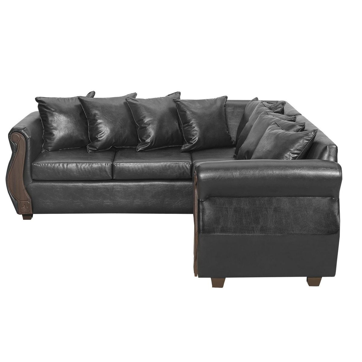 INTERMUEBLES - Sofá Seccional 5 cuerpos New Bugambilia 216x86x81 cm Negro