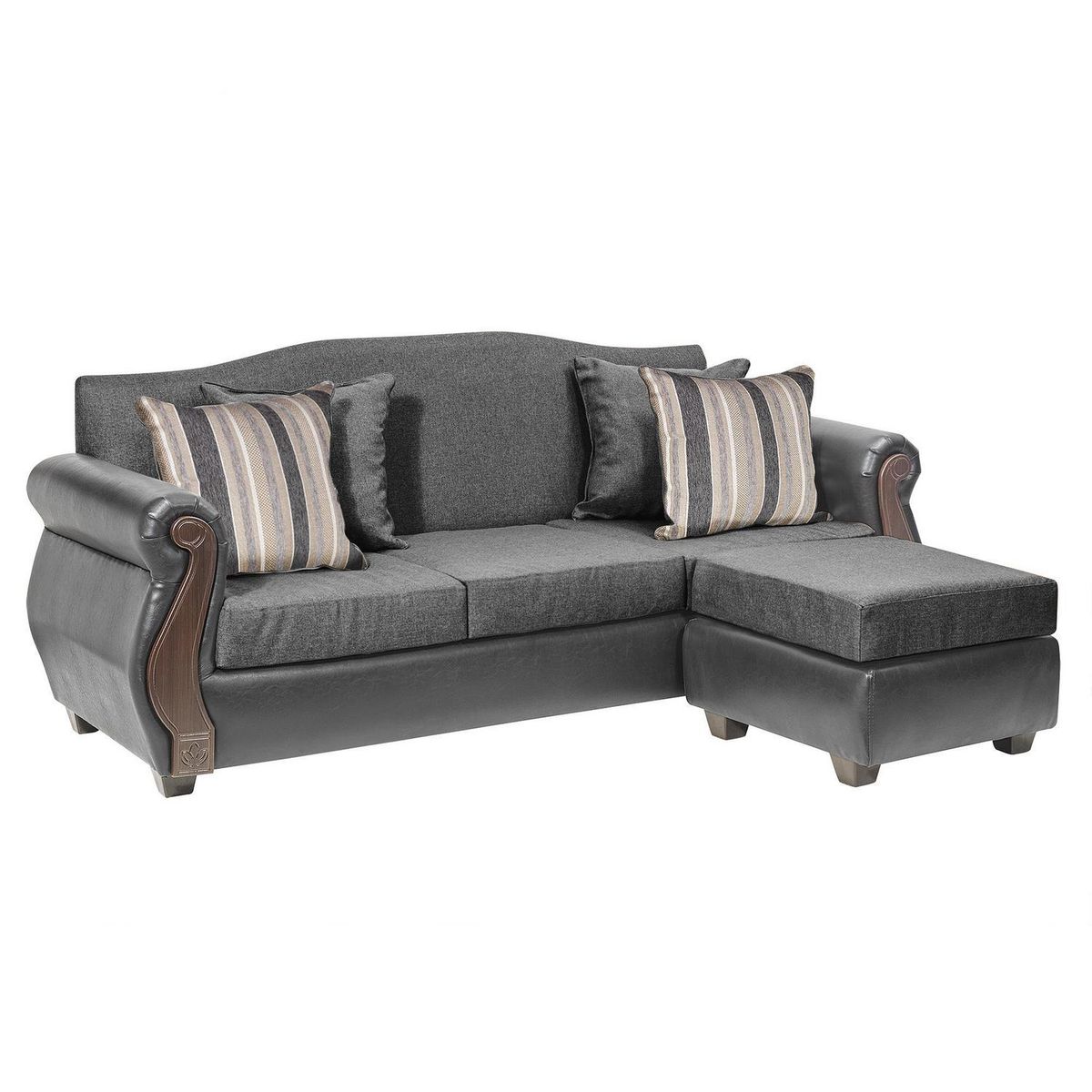 INTERMUEBLES - Sofá Modular 4 cuerpos New Bugambilia 210x93x83 cm Gris