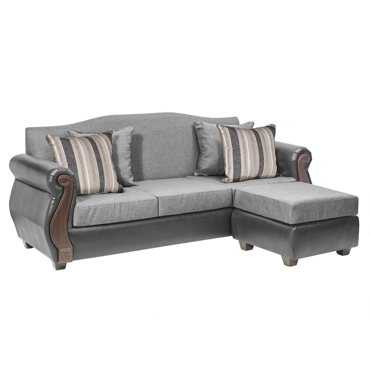 INTERMUEBLES - Sofá Modular 4 cuerpos New Bugambilia 210x93x83 cm Gris Claro