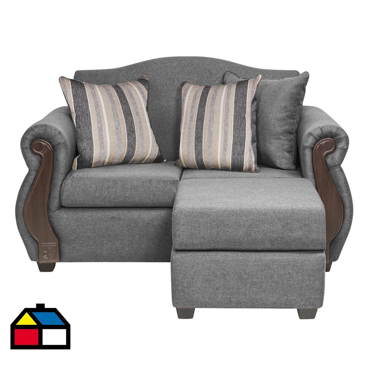 INTERMUEBLES - Sofá Modular 3 cuerpos New Bugambilia 150x93x83 cm Gris Claro