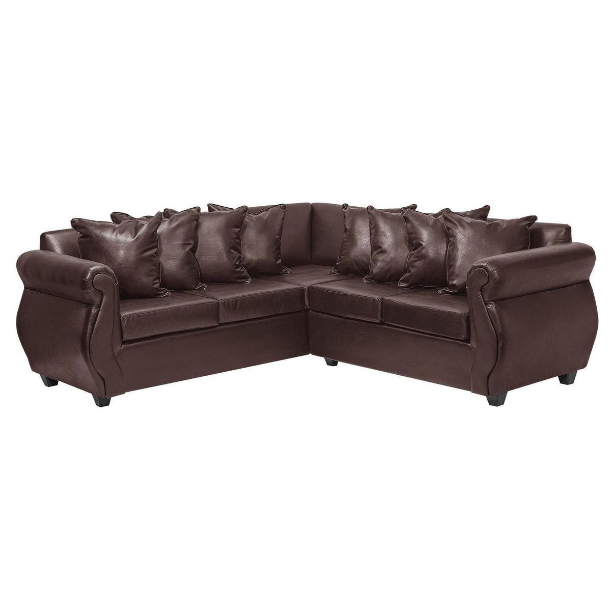 INTERMUEBLES - Sofá Seccional 5 cuerpos Violeta 216x86x81 cm Caoba