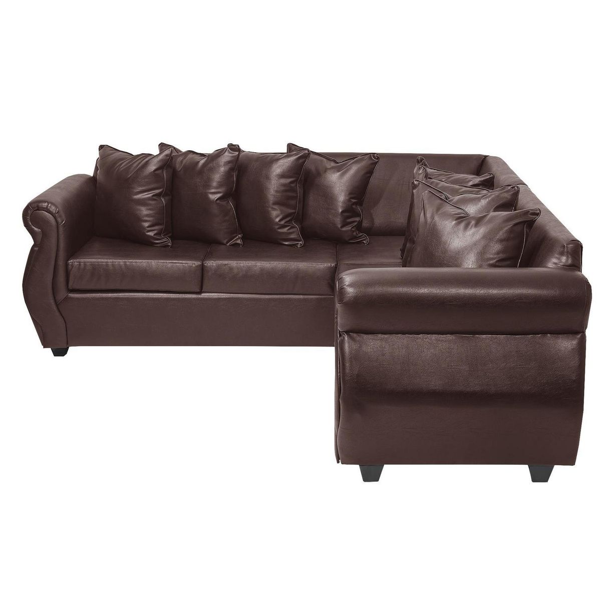 INTERMUEBLES - Sofá Seccional 5 cuerpos Violeta 216x86x81 cm Caoba