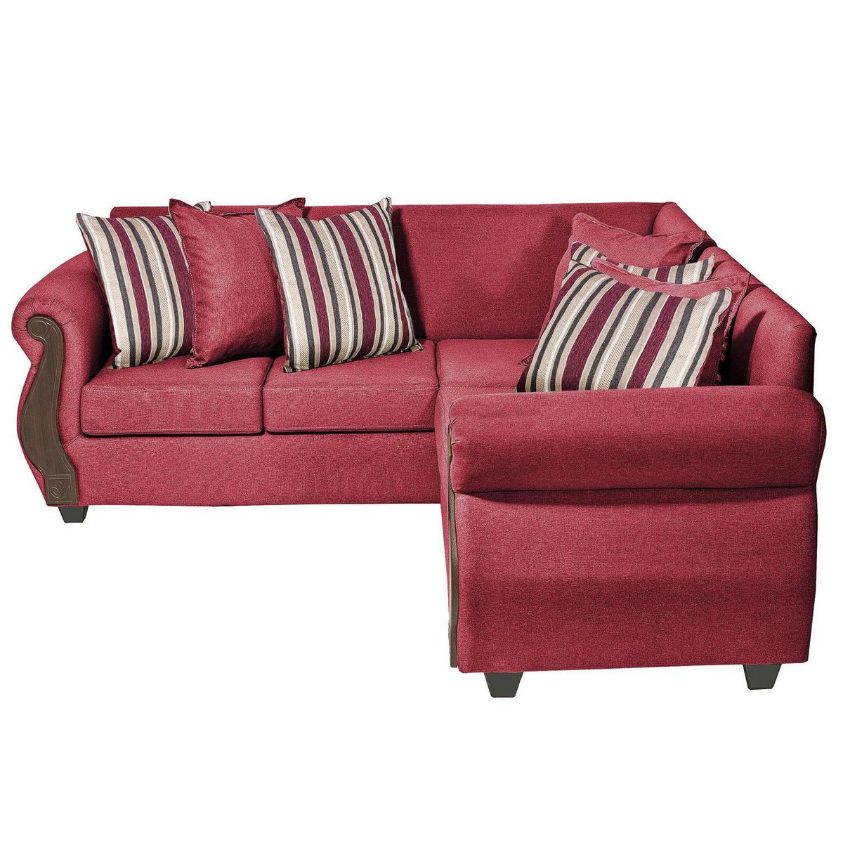 INTERMUEBLES - Sofá Seccional 5 cuerpos New Bugambilia 216x86x81 cm Burdeo