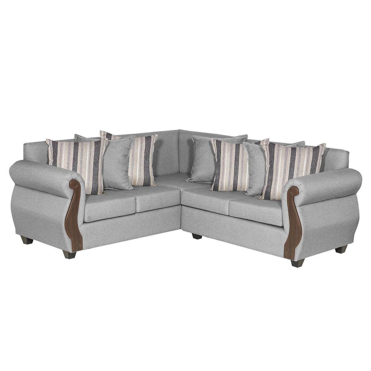 INTERMUEBLES - Sofá Seccional 5 cuerpos New Bugambilia 216x86x217 cm Gris Claro