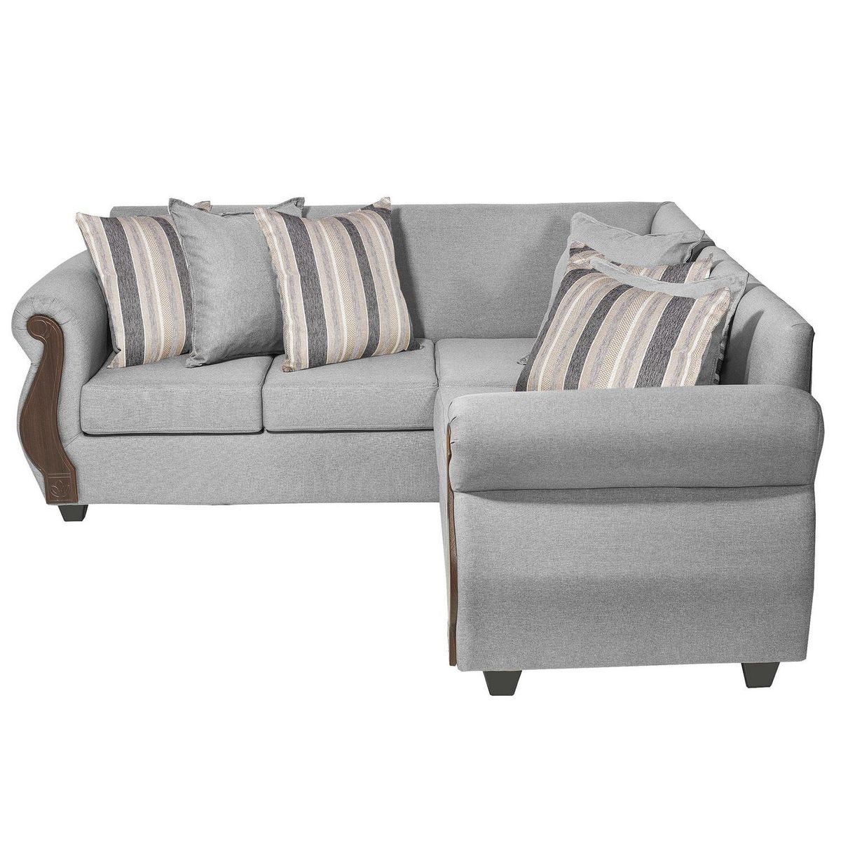 INTERMUEBLES - Sofá Seccional 5 cuerpos New Bugambilia 216x86x217 cm Gris Claro