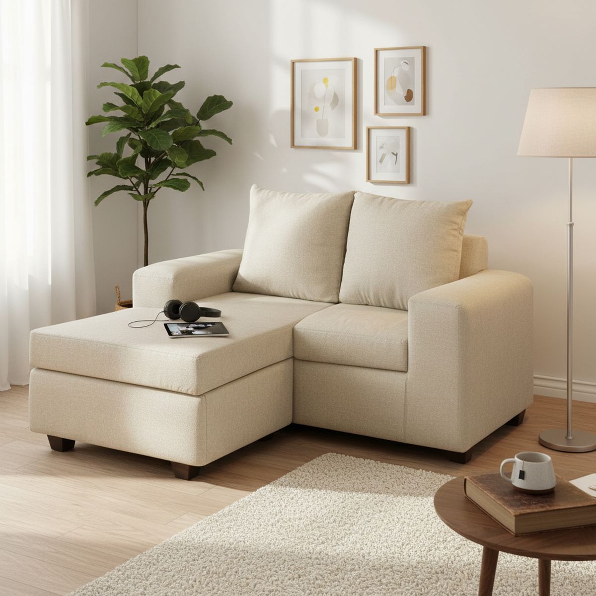 INTERMUEBLES - Sofá Modular 3 cuerpos Kahlo 167x86x80 cm Beige