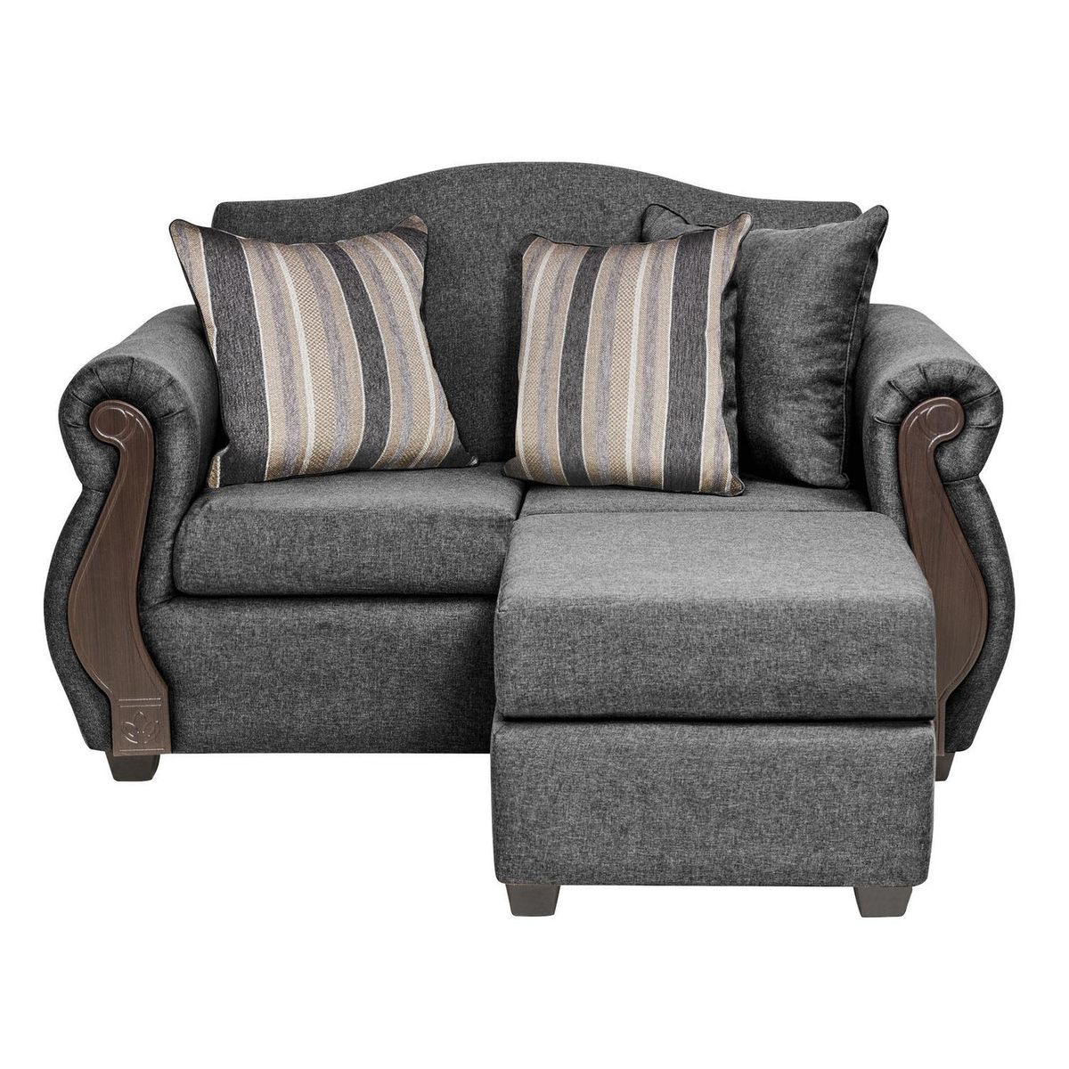 INTERMUEBLES - Sofá Modular 3 cuerpos New Bugambilia 150x93x83 cm Gris Oscuro