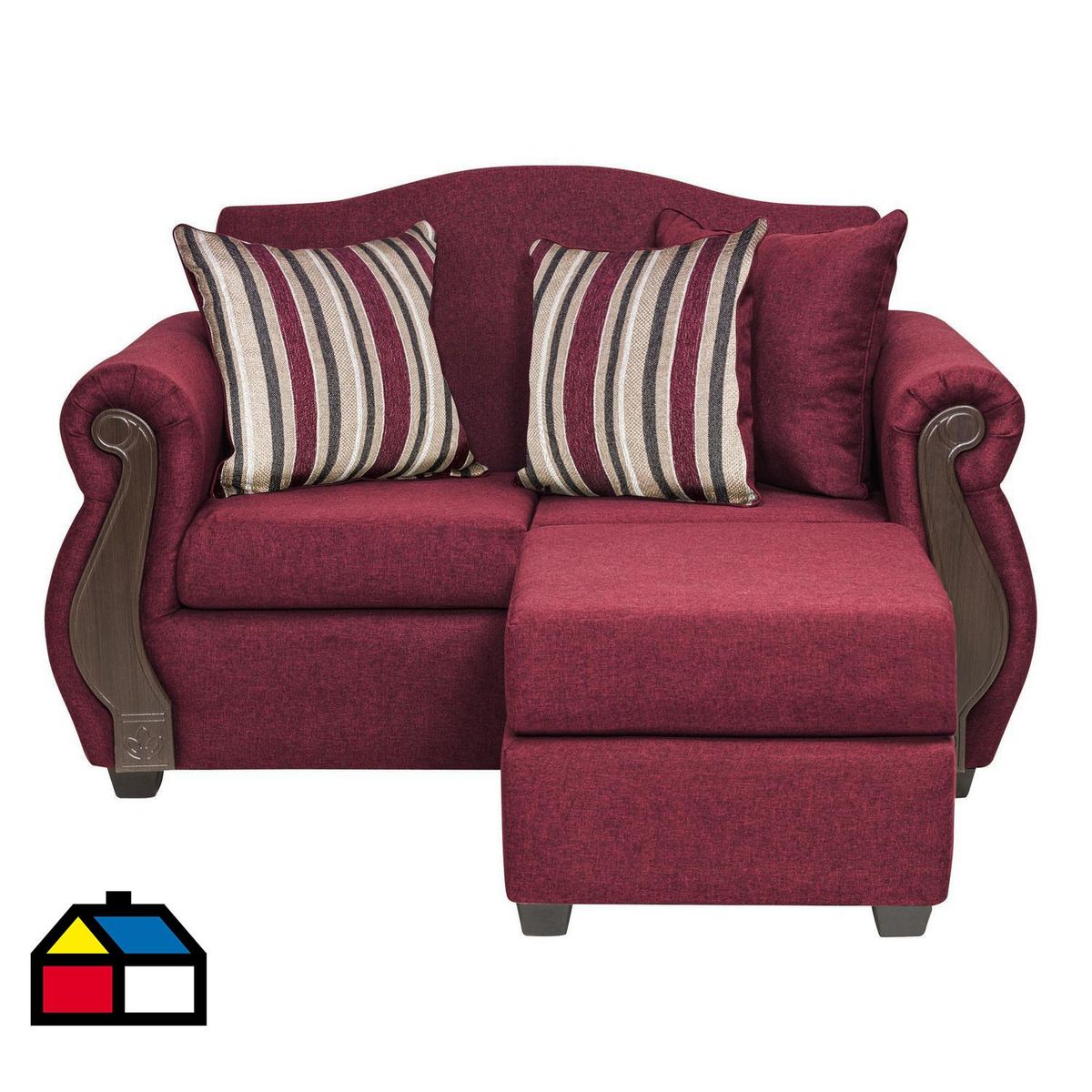 INTERMUEBLES - Sofá Modular 3 cuerpos New Bugambilia 150x93x83 cm Burdeo