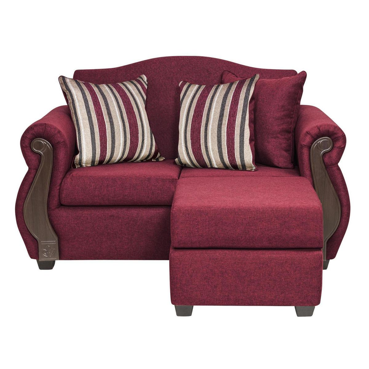 INTERMUEBLES - Sofá Modular 3 cuerpos New Bugambilia 150x93x83 cm Burdeo