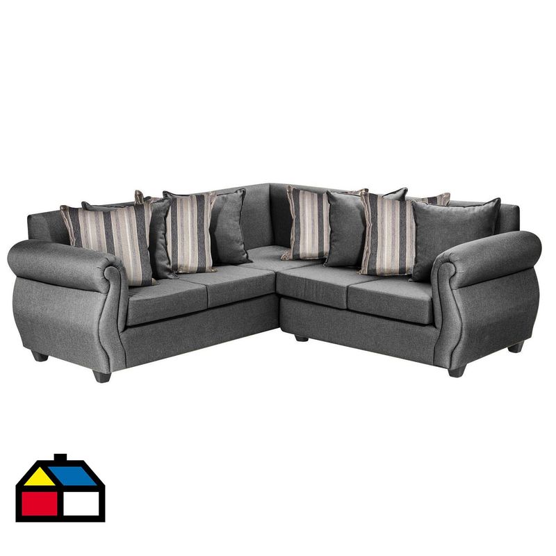 INNOVAMUEBLES - Sofá Seccional 5 cuerpos Violeta 216x86x81 cm Gris Oscuro