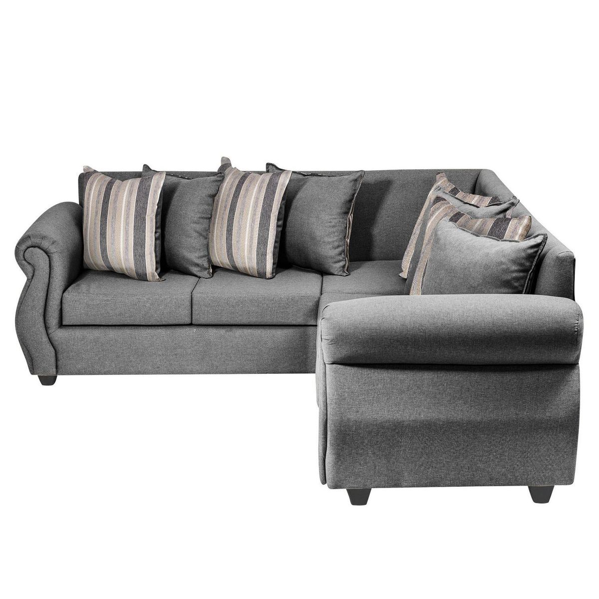 INTERMUEBLES - Sofá Seccional 5 cuerpos Violeta 216x86x81 cm Gris