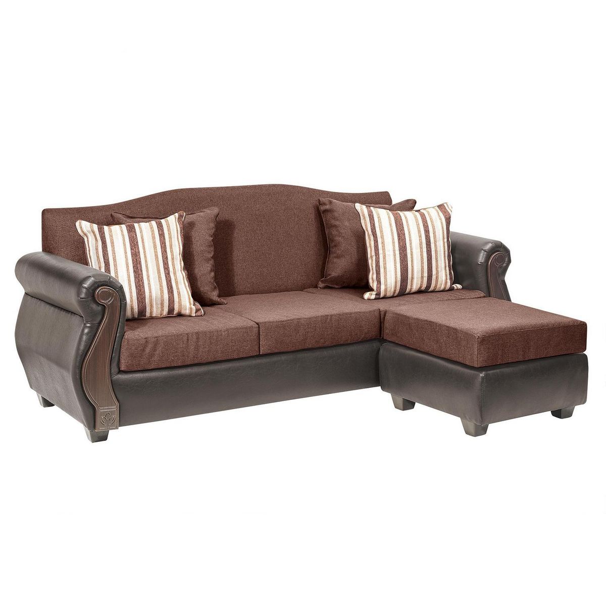 INTERMUEBLES - Sofá Modular 4 cuerpos New Bugambilia 210x93x83 cm Chocolate