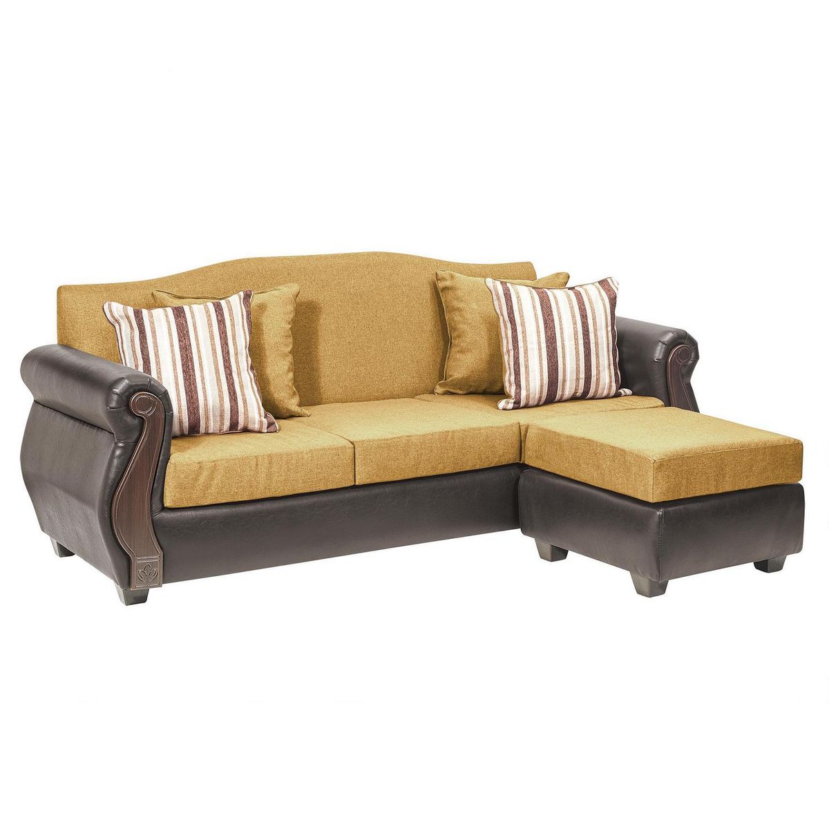 INTERMUEBLES - Sofá Modular 4 cuerpos New Bugambilia 210x93x83 cm Café