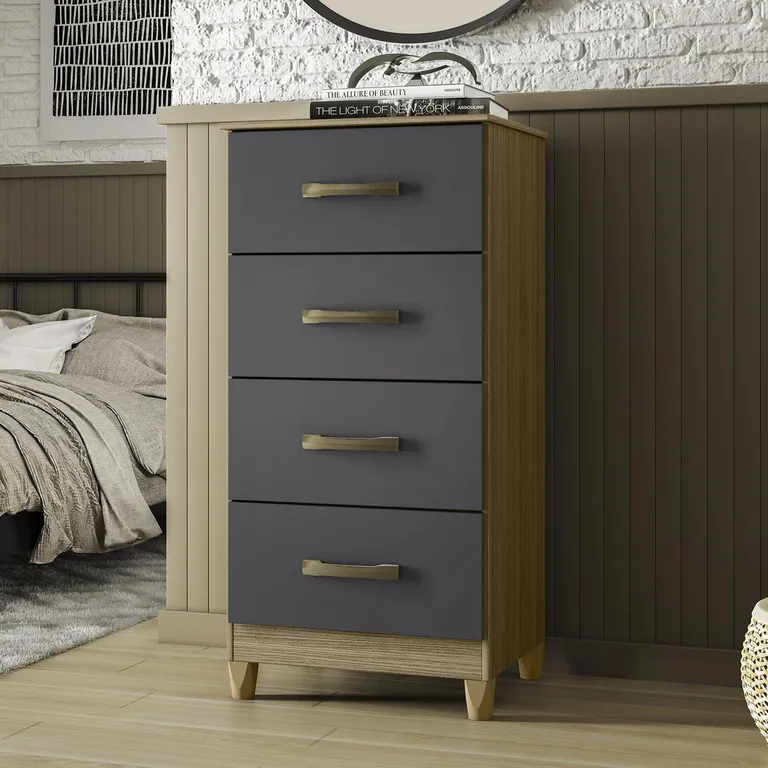 VEKKAHOME Cómoda 4 Cajón(es) Mobi 50x105x40 cm Gris