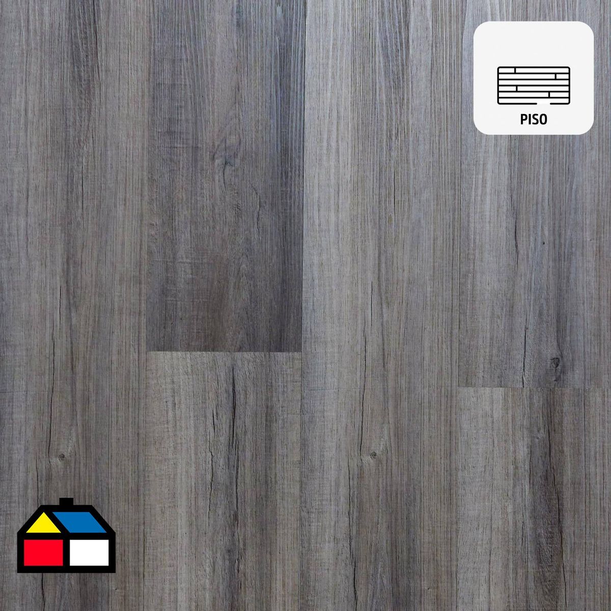 GRUPO CUBICO - Piso Vinílico 5 mm 18x122 cm SPC009-Grafito Gris Grafito 2.2 m2