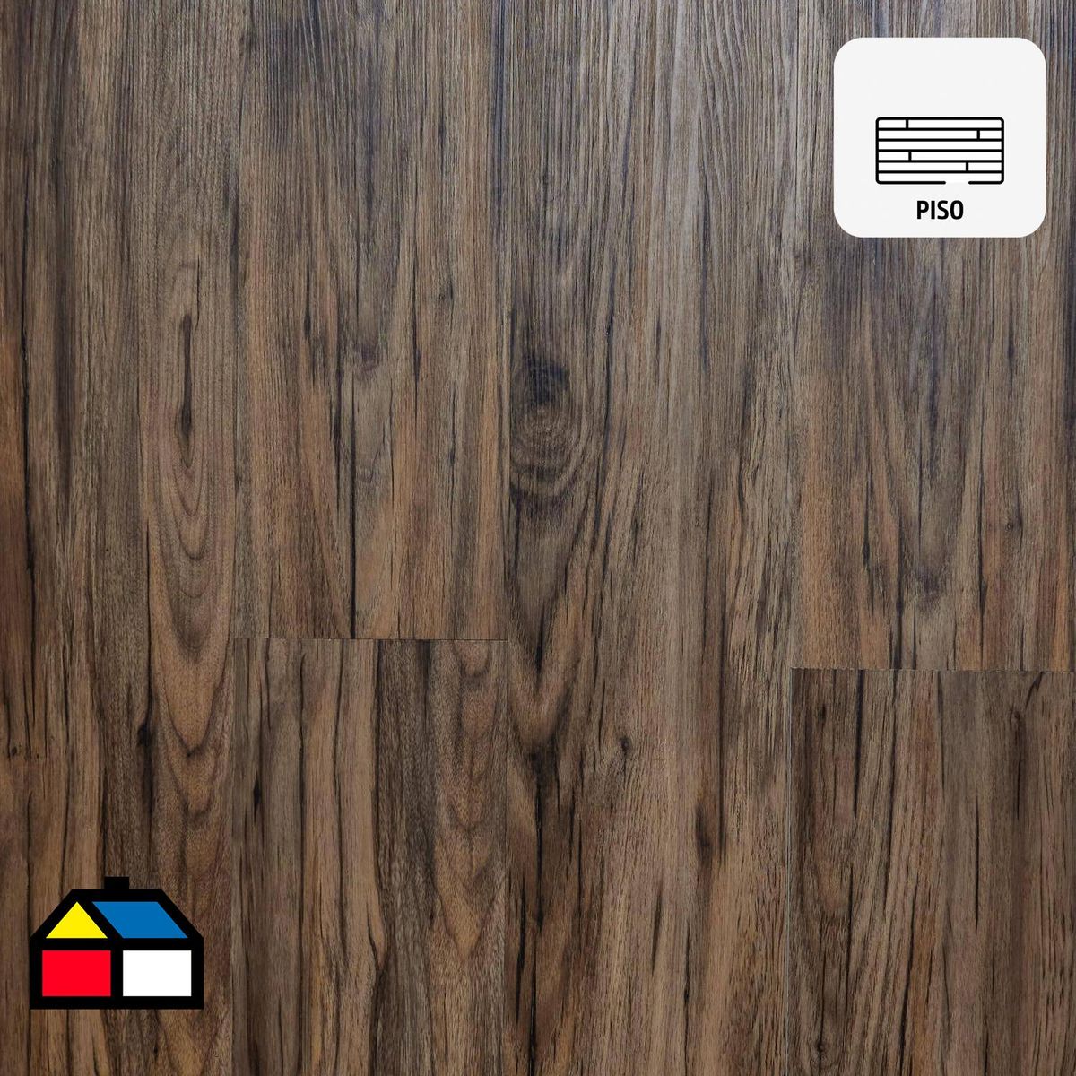 GRUPO CUBICO - Piso Vinílico 5 mm 18x122 cm SPC010-Nogal Café Nogal 2.2 m2