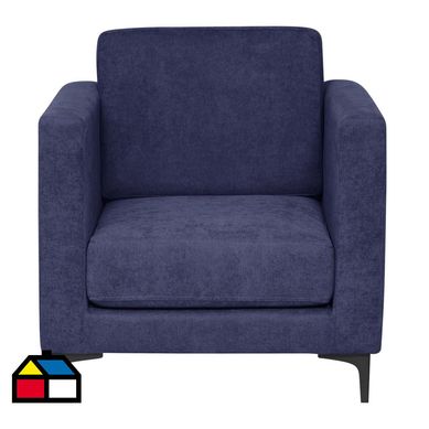 Poltrona Viena patas metal tela azul