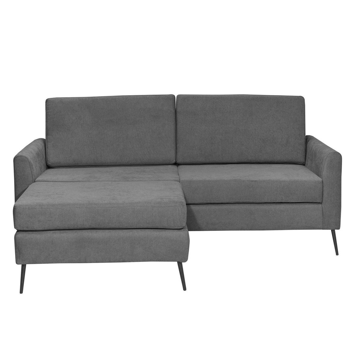 INTERMUEBLES - Sofá Seccional 3 cuerpos Washington 190x85x88 cm Gris Oscuro
