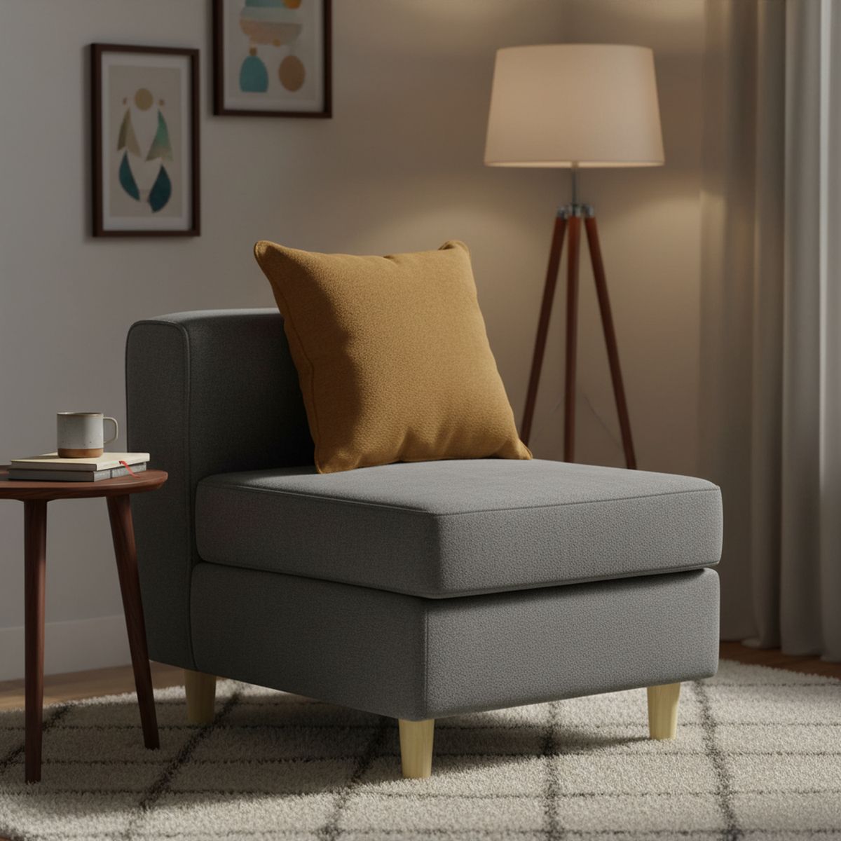 INTERMUEBLES - Butaca 1 cuerpo Eagle 62x70x80 cm Gris