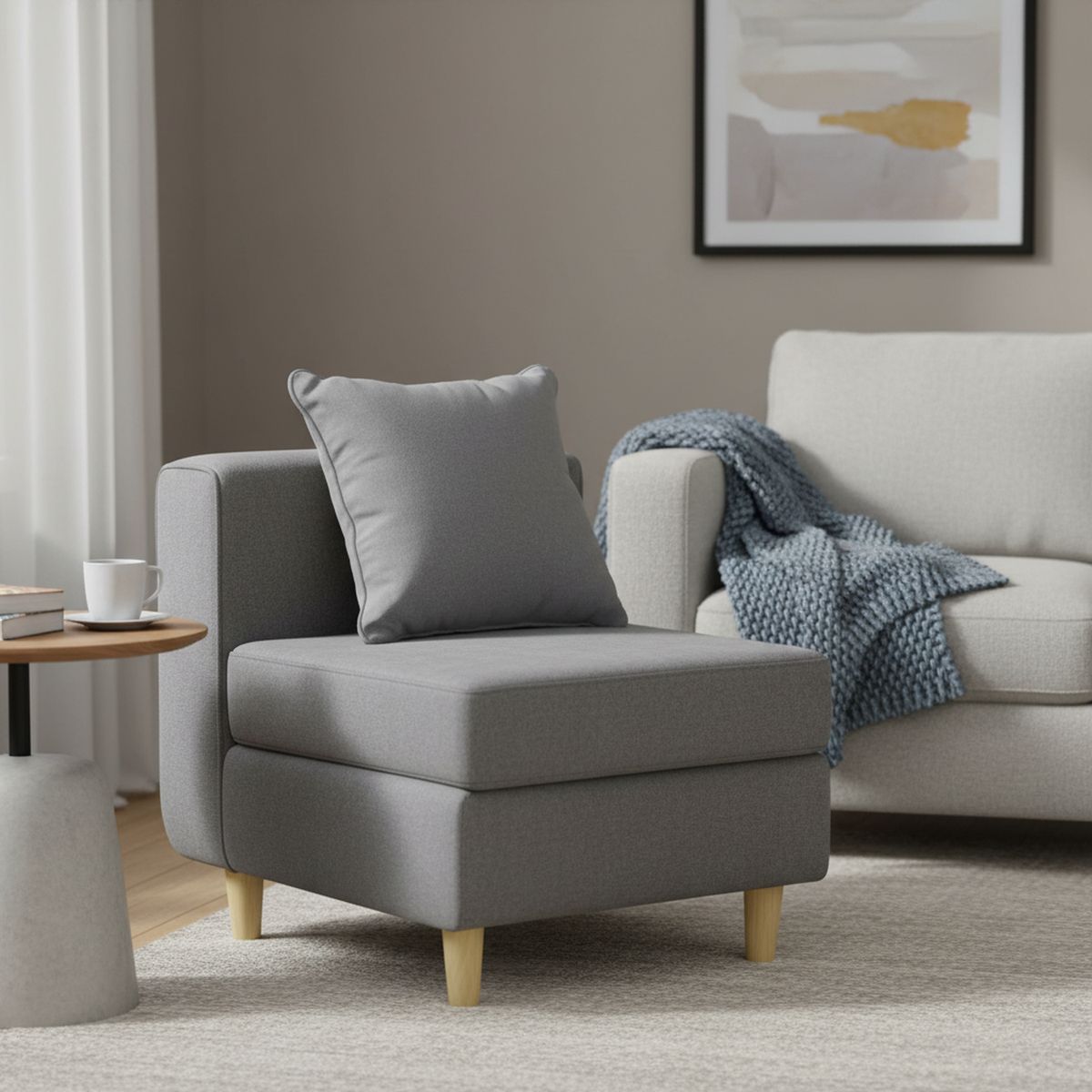 INTERMUEBLES - Butaca 1 cuerpo Eagle 62x70x80 cm Gris