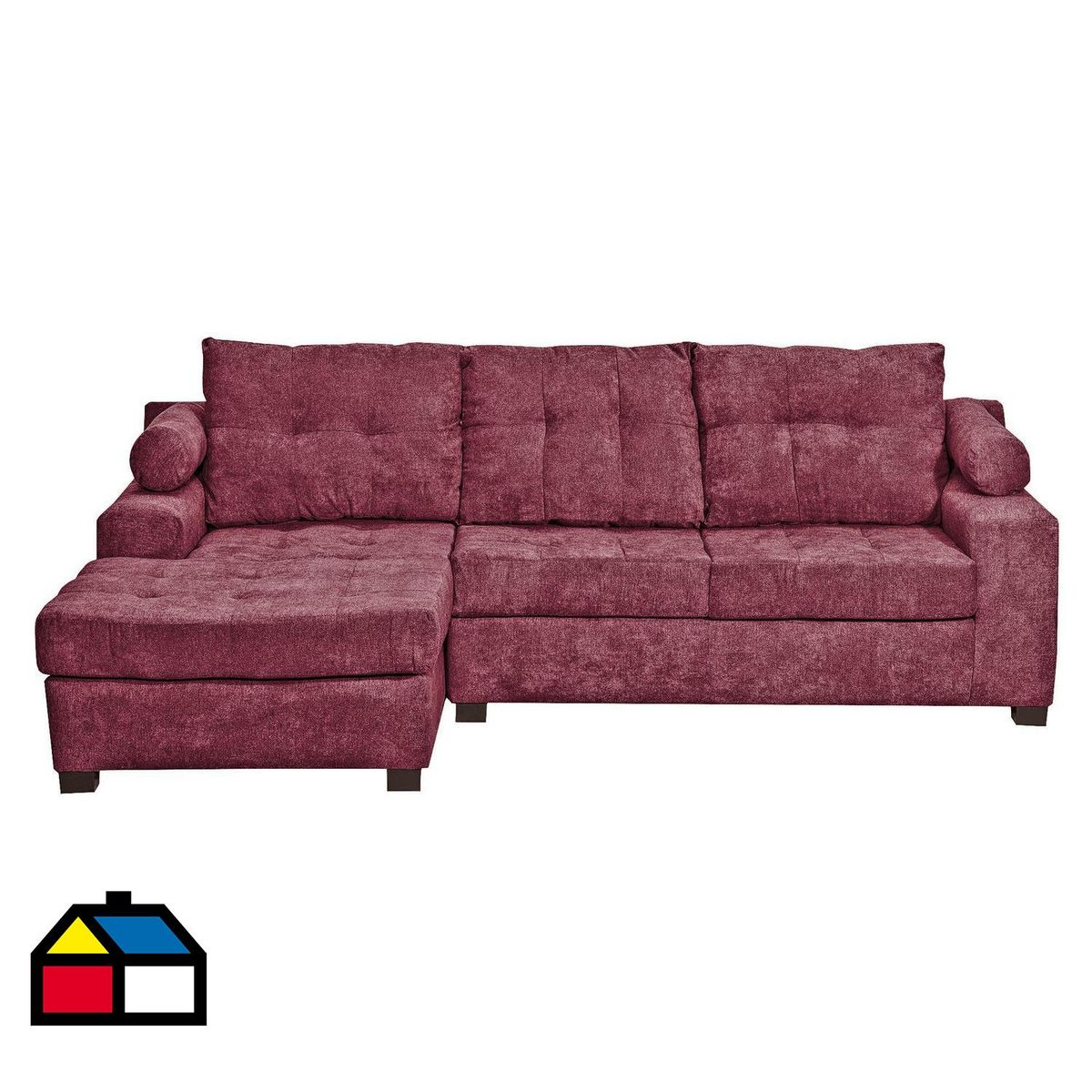 INTERMUEBLES - Sofá Seccional 3 cuerpos Le Mans 170x95x90 cm Burdeo