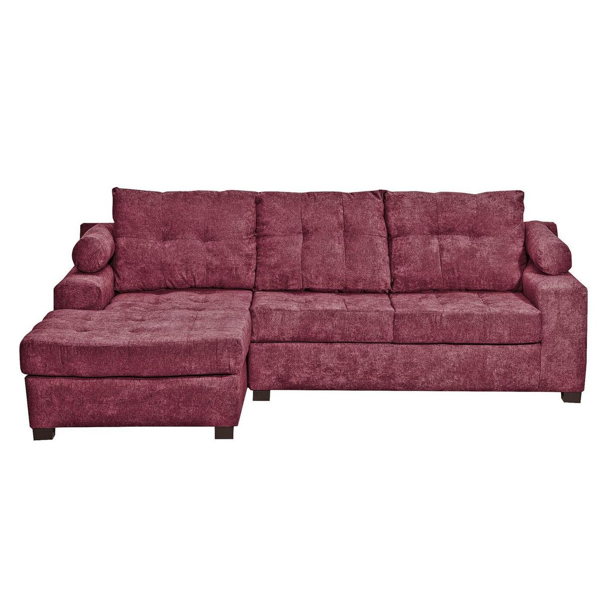 INTERMUEBLES - Sofá Seccional 3 cuerpos Le Mans 170x95x90 cm Burdeo