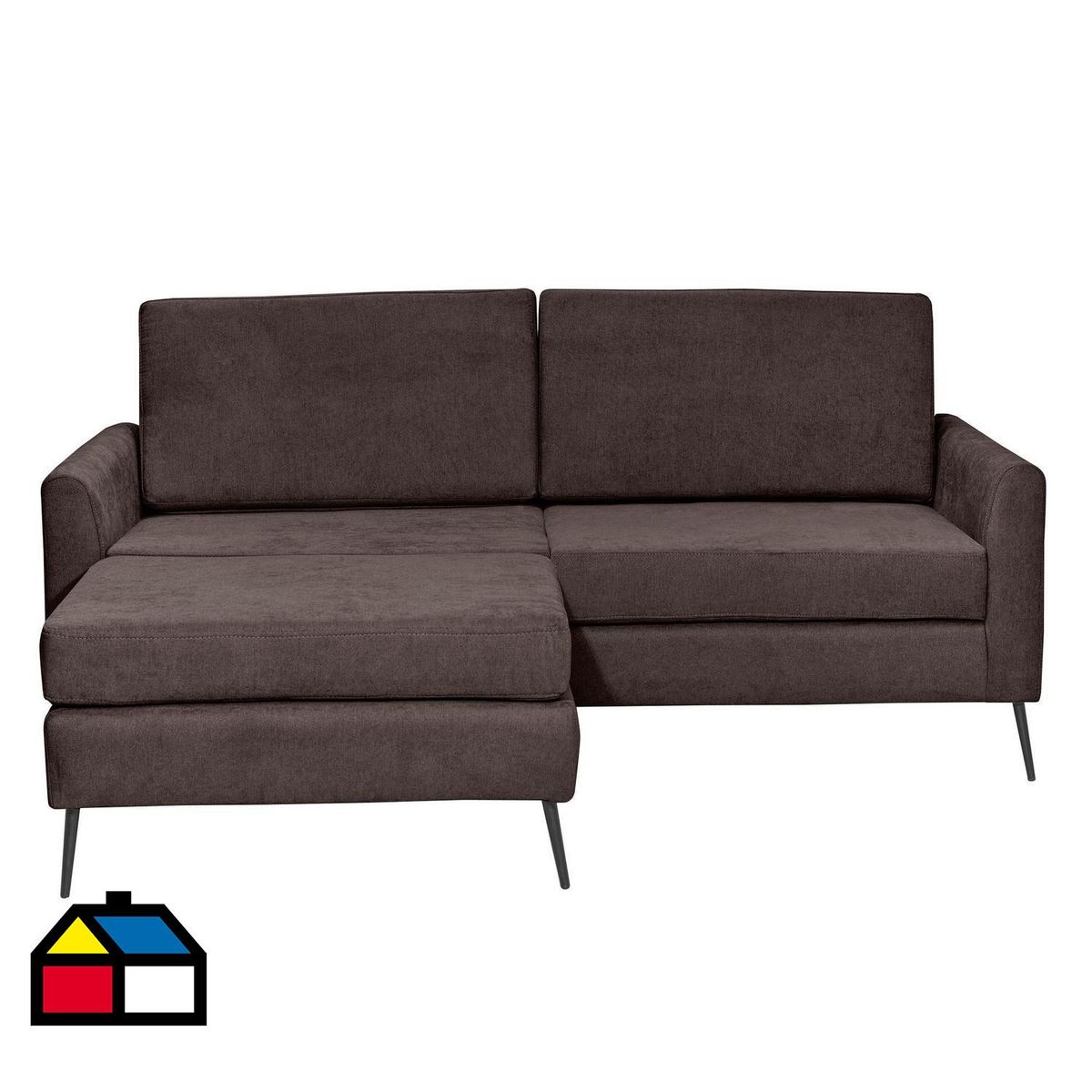INTERMUEBLES - Sofá Seccional 3 cuerpos Washington 190x85x88 cm Chocolate