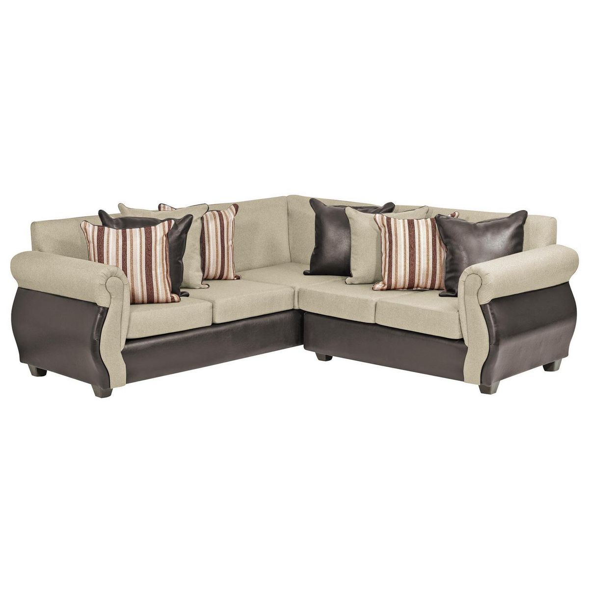 INTERMUEBLES - Sofá Seccional 5 cuerpos Violeta 216x86x81 cm Beige