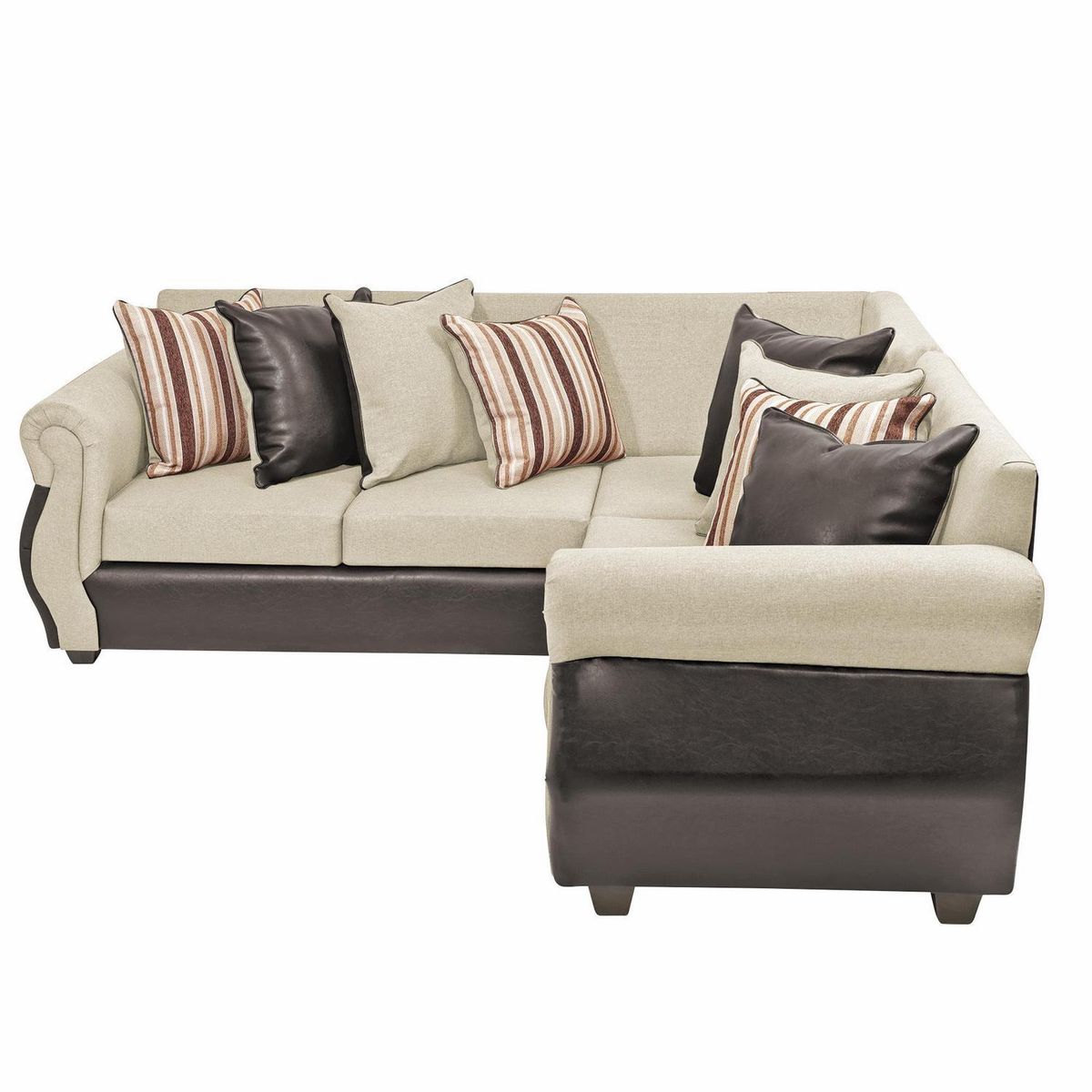 INTERMUEBLES - Sofá Seccional 5 cuerpos Violeta 216x86x81 cm Beige