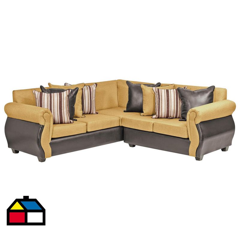 INNOVAMUEBLES - Sofá Seccional 5 cuerpos Violeta 216x86x81 cm Oro