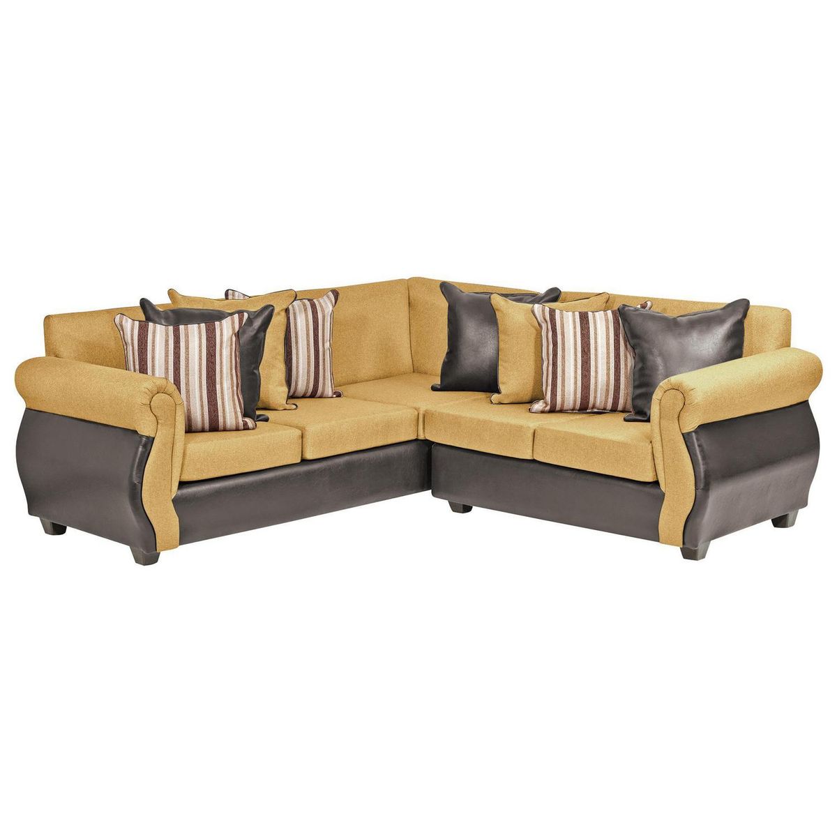 INTERMUEBLES - Sofá Seccional 5 cuerpos Violeta 216x86x81 cm Café