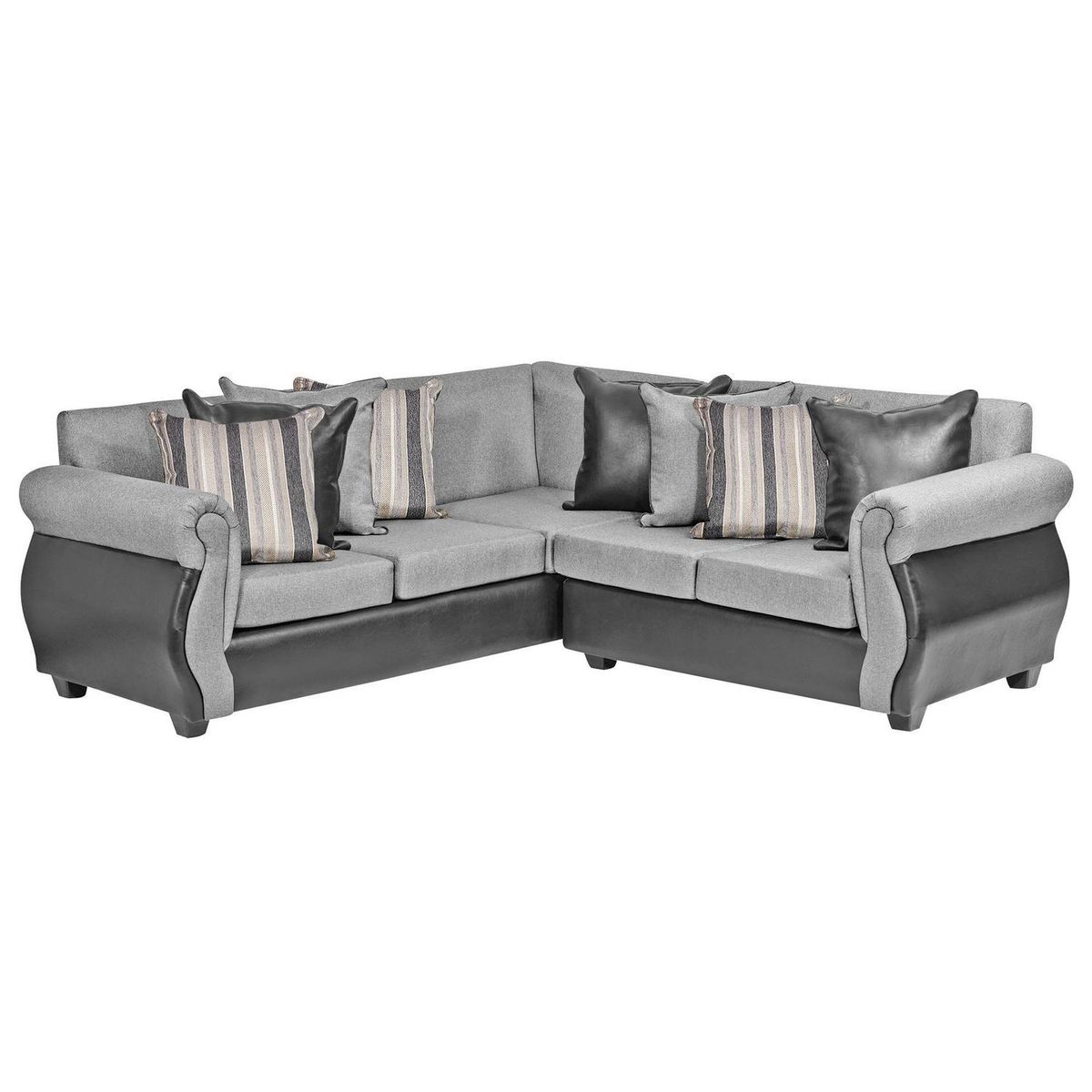 INTERMUEBLES - Sofá Seccional 5 cuerpos Violeta 216x86x81 cm Gris Claro