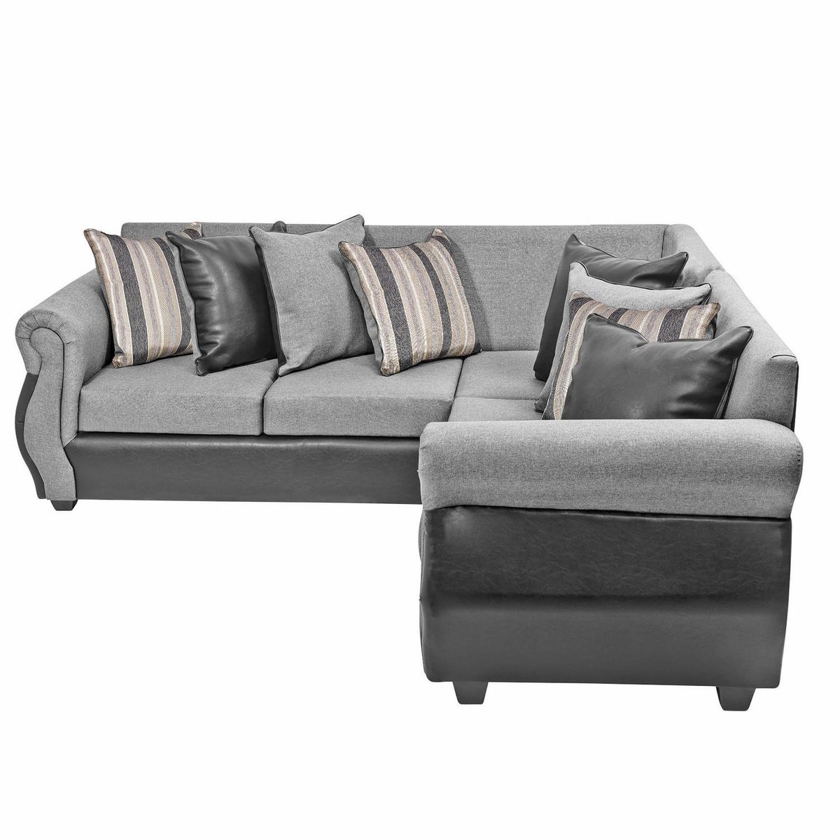 INTERMUEBLES - Sofá Seccional 5 cuerpos Violeta 216x86x81 cm Gris Claro