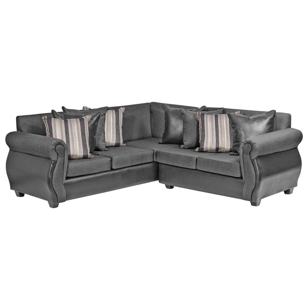 INTERMUEBLES - Sofá Seccional 5 cuerpos Violeta 216x86x81 cm Gris Oscuro